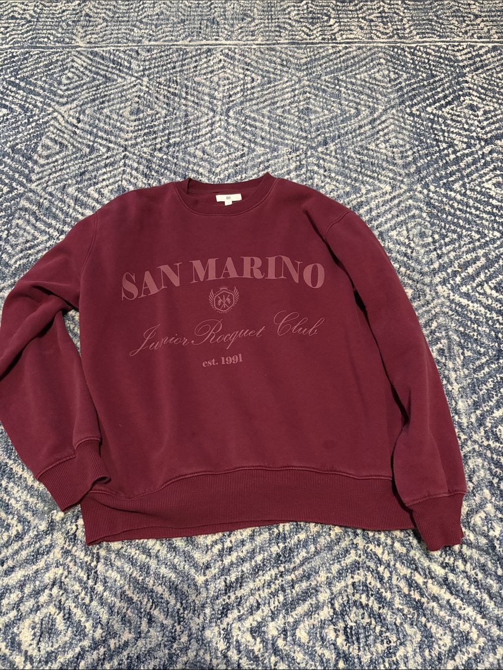 BP size small graphic crewneck sweatshirt - Burgundy
